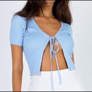 princess polly oakland top blue size small / medium